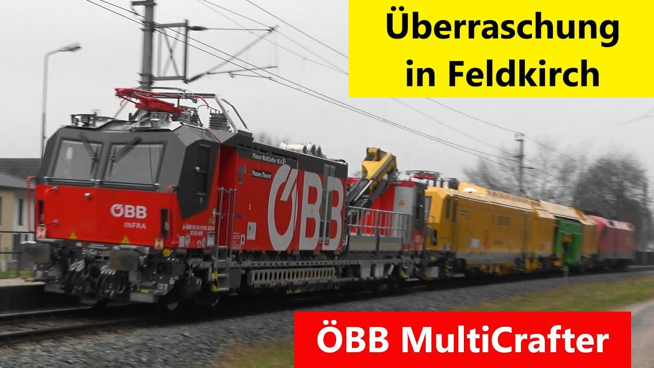 ÖBB MultiCrafter Plasser & Theurer in Feldkirch Gisingen + Güterzug Mischer, RH1063, RH2068 & mehr