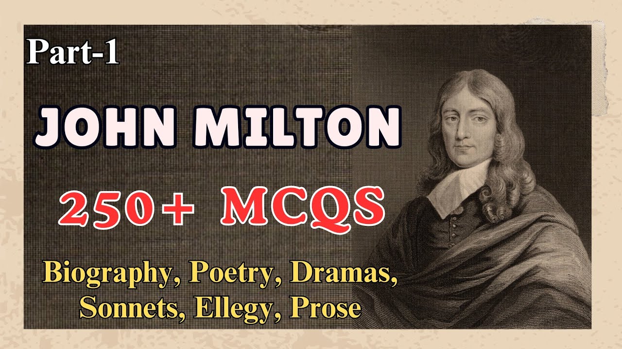 John Milton MCQs Part 1 | English Literature | UGC NET JRF | TGT PGT