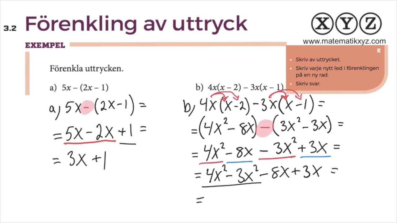 Z 3.2 Förenkling av uttryck