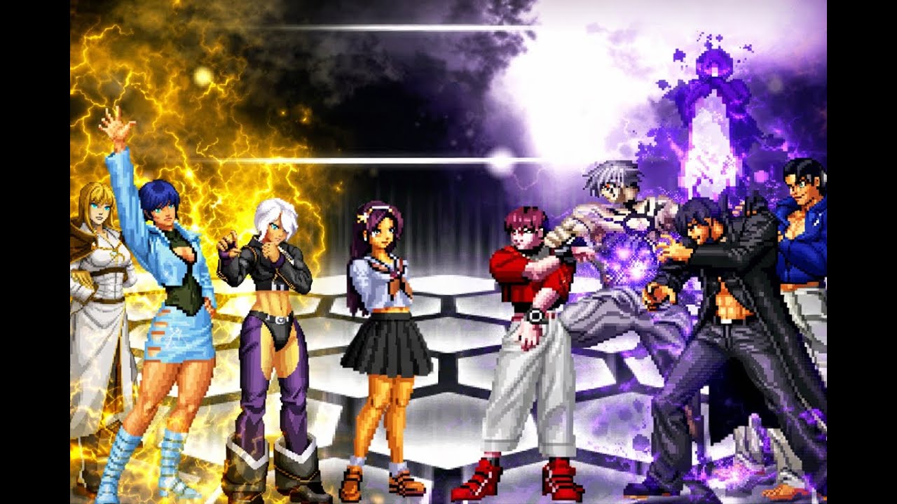 [KOF Mugen] Cal-Sp, Sweet Angel, T-Shermie, Athena vs Iori Flames, Ember, Super Robert, Chris