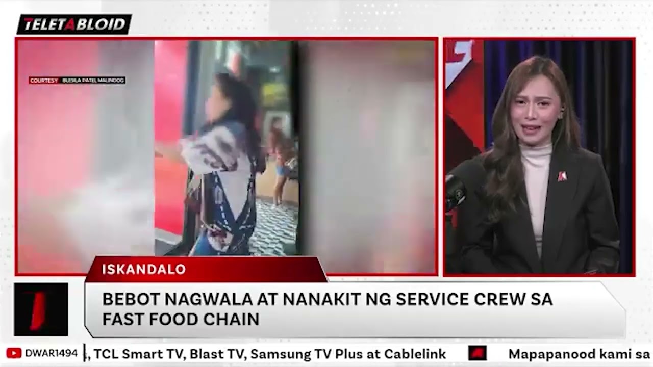 Bebot nagwala, nanakit ng service crew sa fast food chain | TELETABLOID