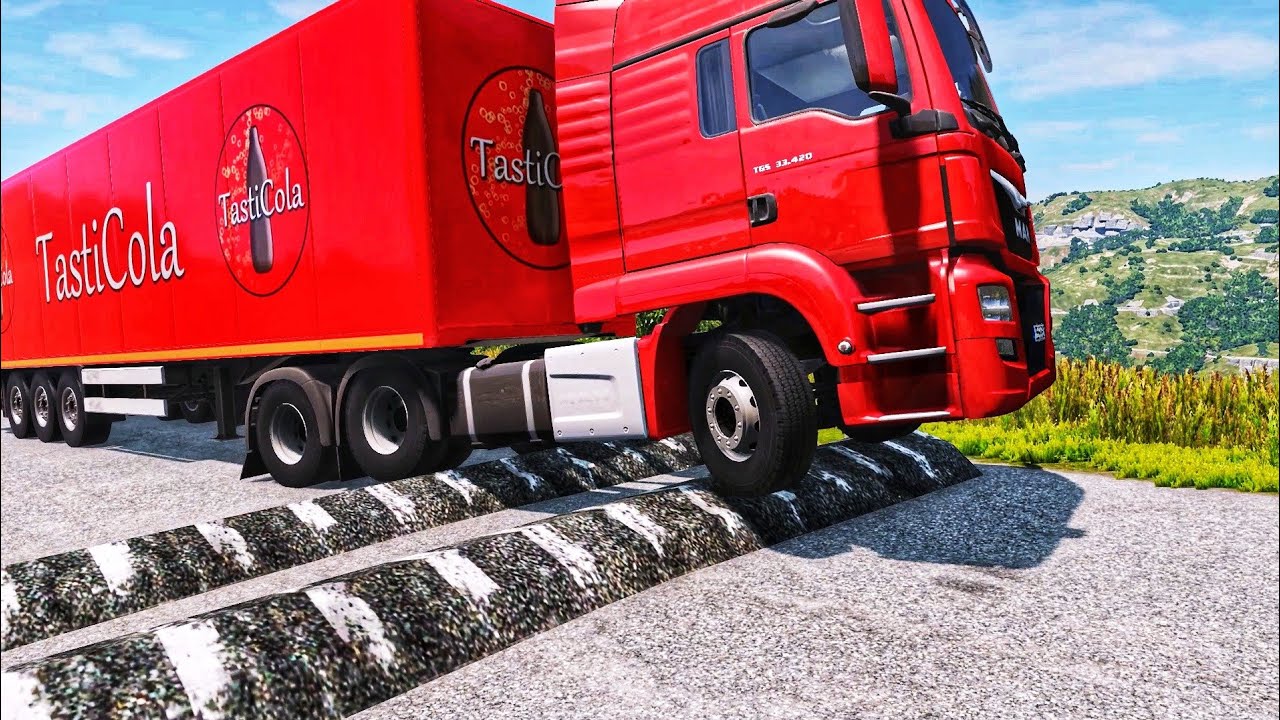Trucks vs Speed Bumps - BeamNG.Drive