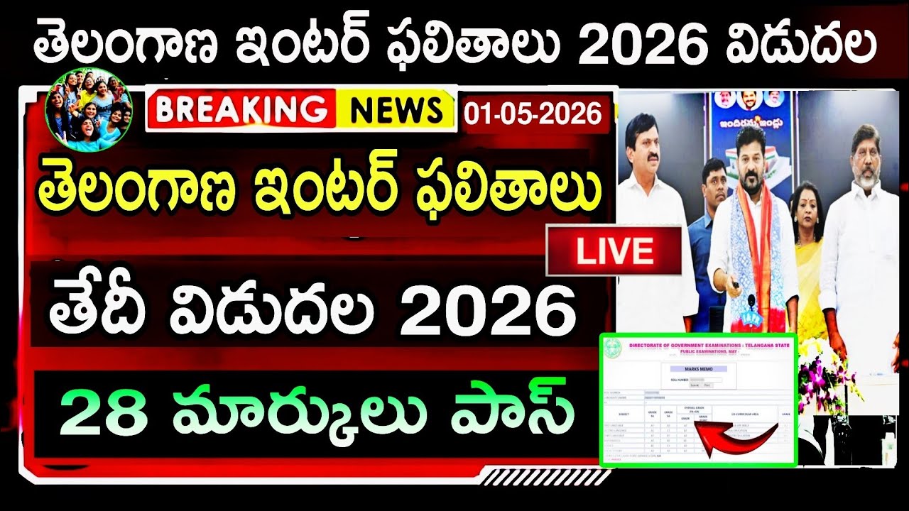 Live🛑 Telangana Inter Exams Results Released Date 2026 | TS Intermediate Latest News Results Today