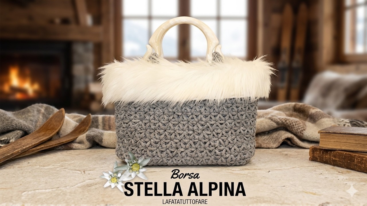TUTORIAL: Borsa in cordino lanato Stella Alpina/ crochet bag ***lafatatuttofare****
