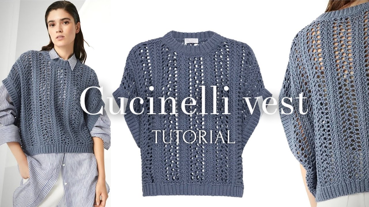 ВЯЖЕМ ШИКАРНЫЙ ПУЛУНДЕР от CUCINELLI! 💥  МАСТЕР-КЛАСС, часть 1 ❤️‍🔥 AMAZING FASHION VEST KNITTING