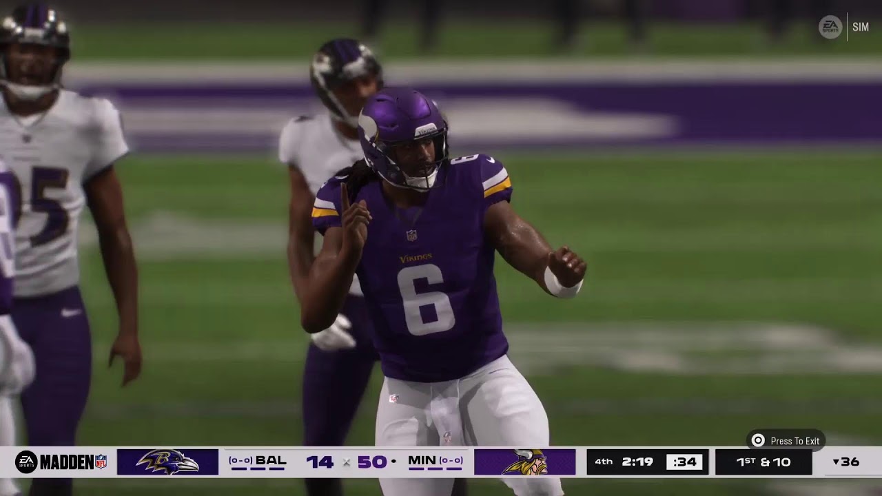 Madden 26 Kinetik Pro Sim Preseason Week 1 Baltimore Ravens at Minnesota Vikings