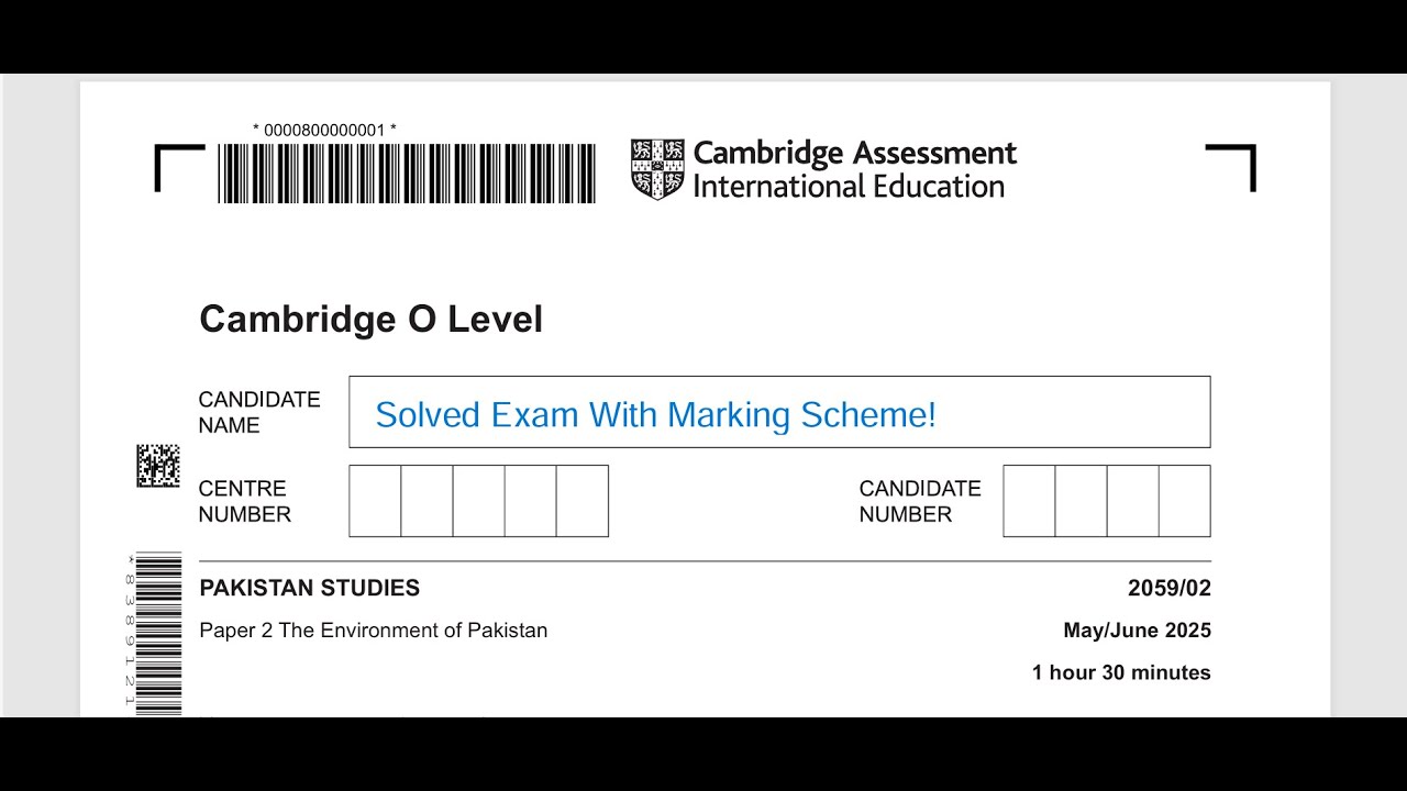 O Level Geography 2059 | 2025 Mark Scheme!