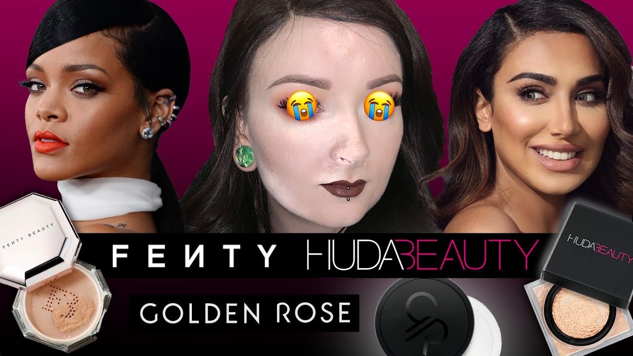 Test na żywo pudrów: Huda vs Fenty vs Golden Rose