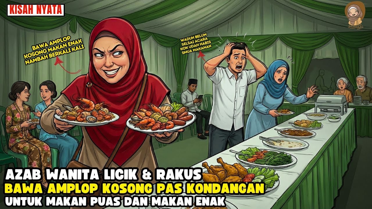 DEMI MAKAN ENAK WANITA INI RELA BAWA AMPLOP KOSONG KE KONDANGAN  II SINETRON AZAB