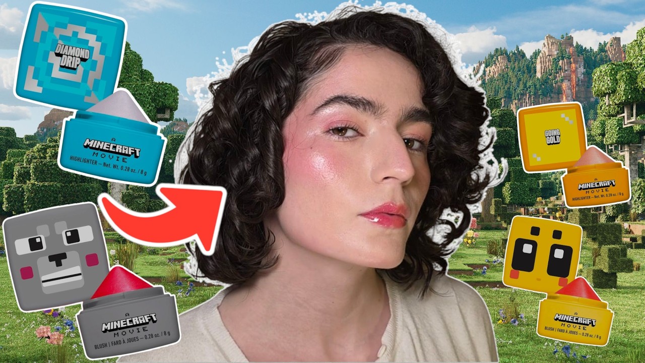 MINECRAFT MAKEUP?!  NYX x A Minecraft Movie Collection TRY ON!   | Caz Beauty 🤎
