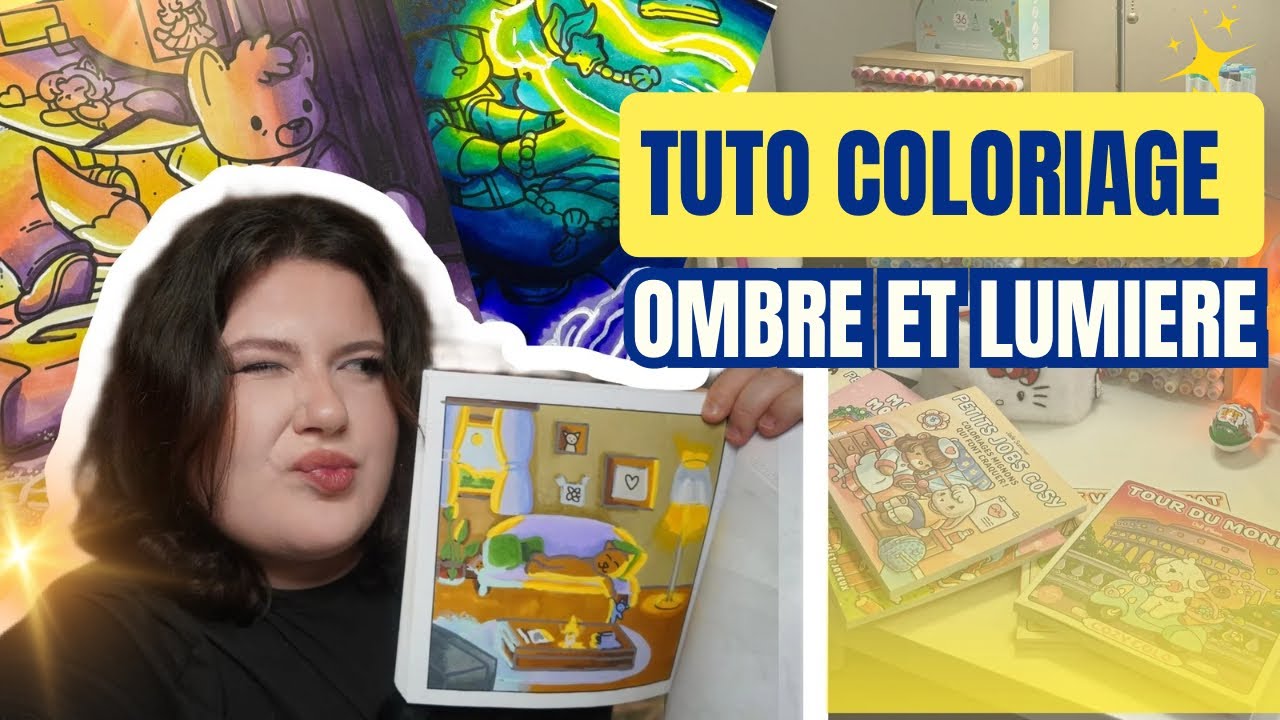 comment faire LA LUMIERE et L'OMBRE sur vos cosy coloriage ? (tuto pas à pas )