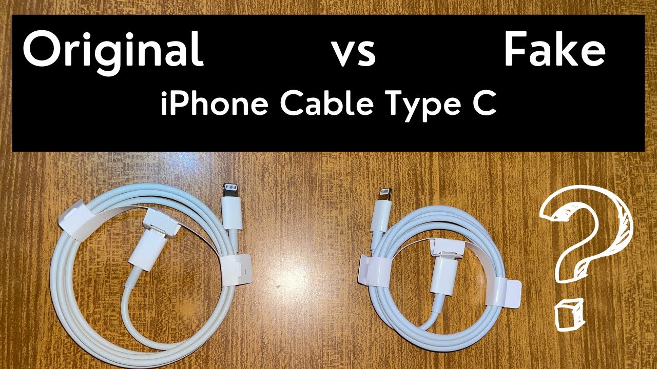 Apple iPhone Original Lightning Cable VS Copy Fake Cable Type C