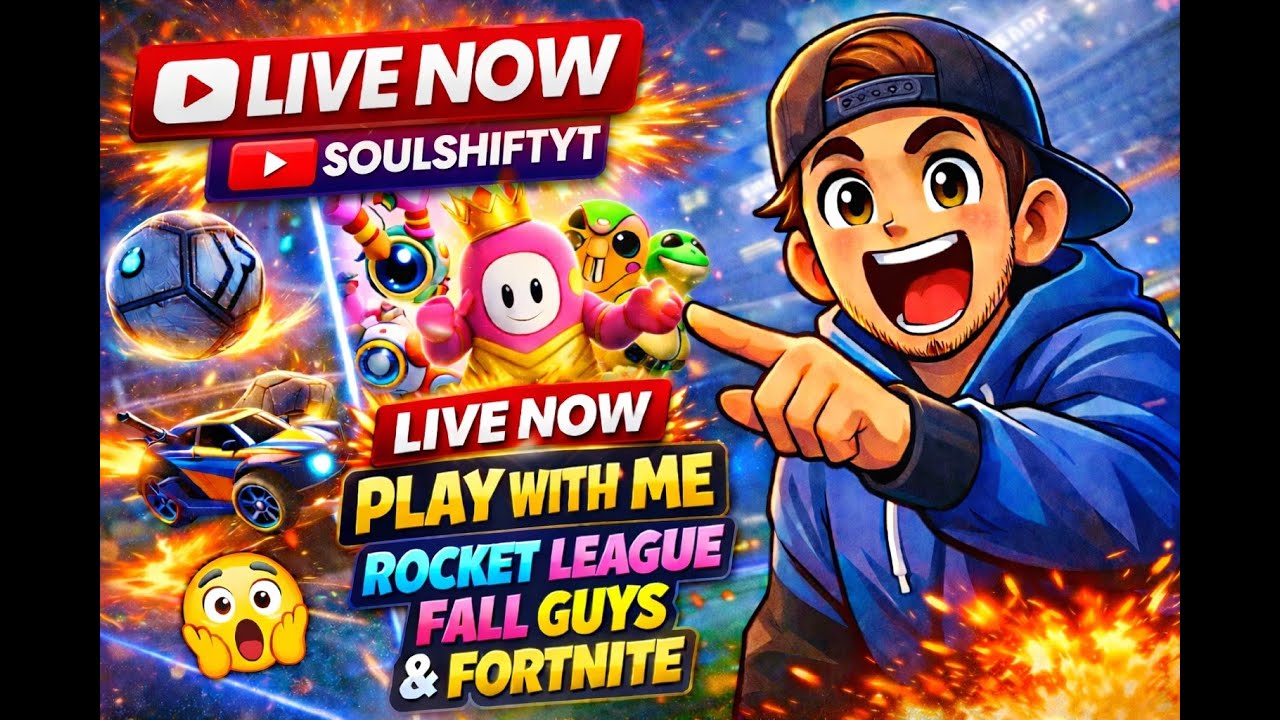 LIVE: Rocket League ⚽ + Fall Guys 🤪 + Fortnite 🕹️ Chaos! @SoulShiftYT @RocketLeague
