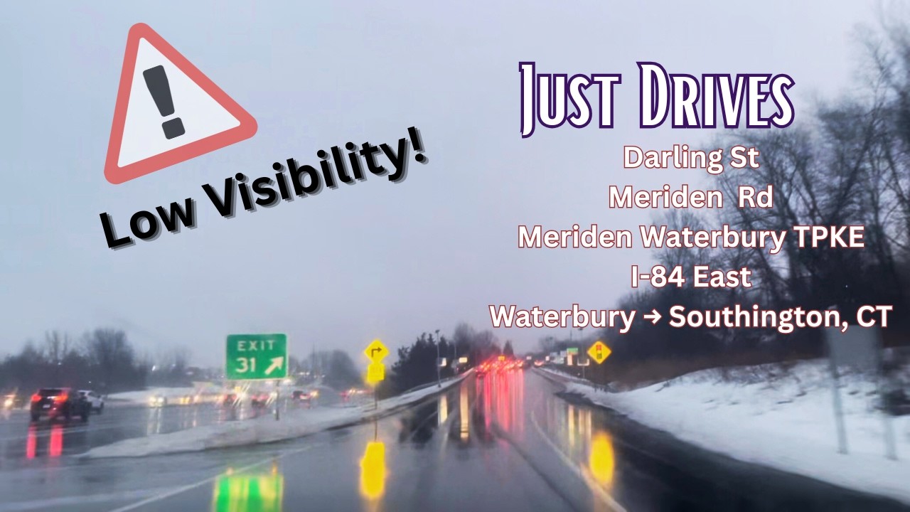 Foggy Drive to Target in the Rain with Low Visibility
