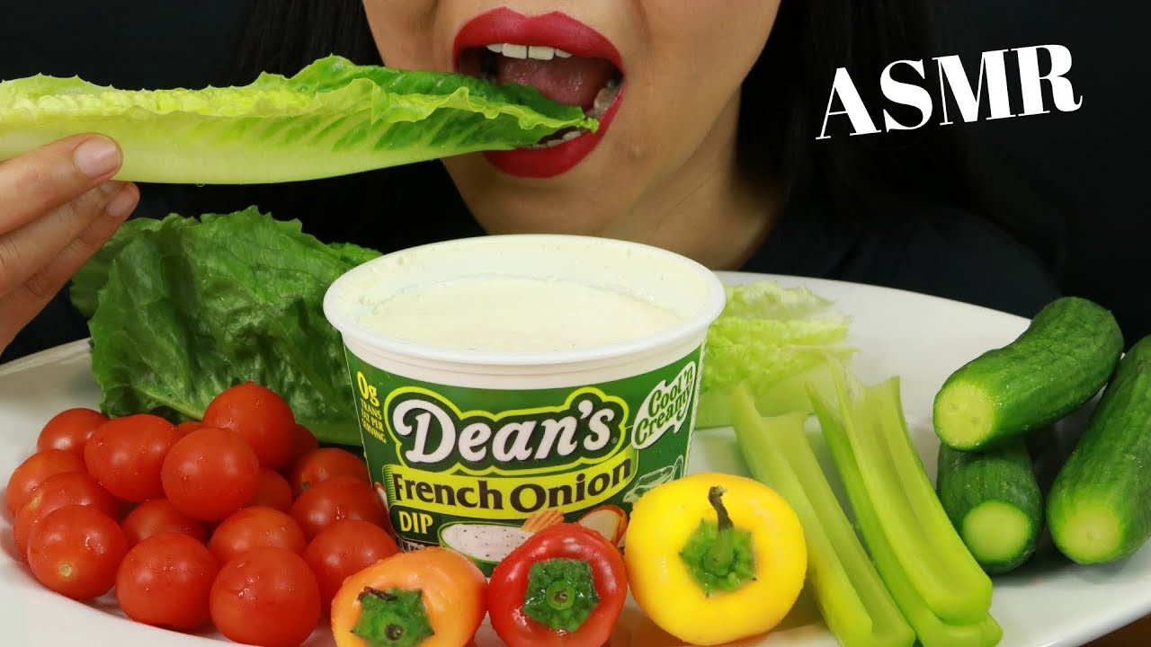 VEGGIE PLATTER WITH FRENCH ONION DIP ~ EXTREME CRUNCH ~ ASMR (No Talking)