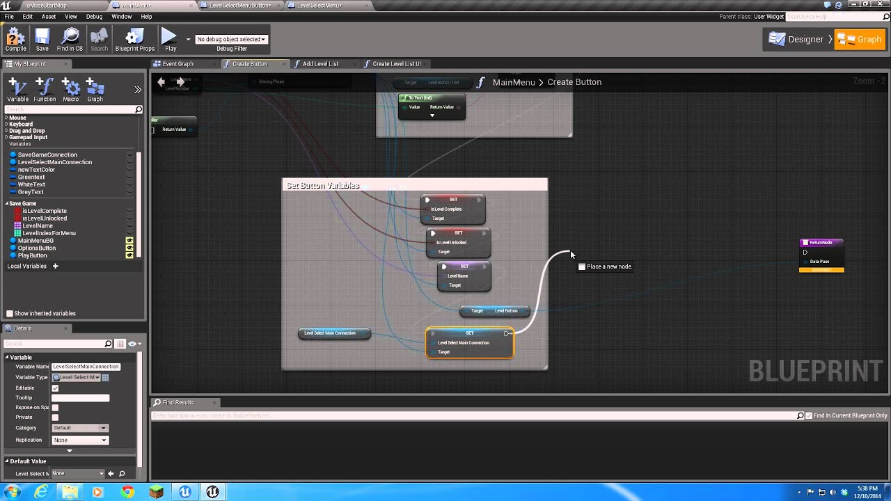 12 - UE4 Level Select Menu (and my Main Menu)