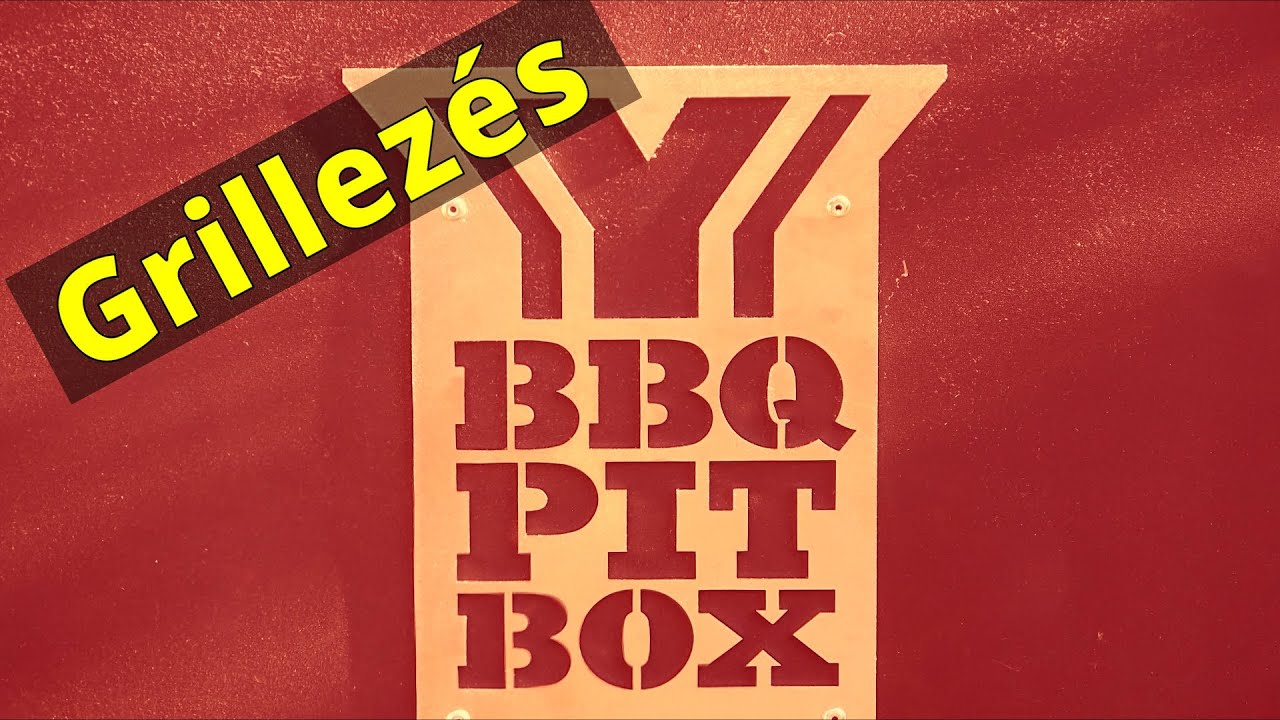 Y1 Grillező, első sütés - BBQ Pit Box Y1 (felirattal)