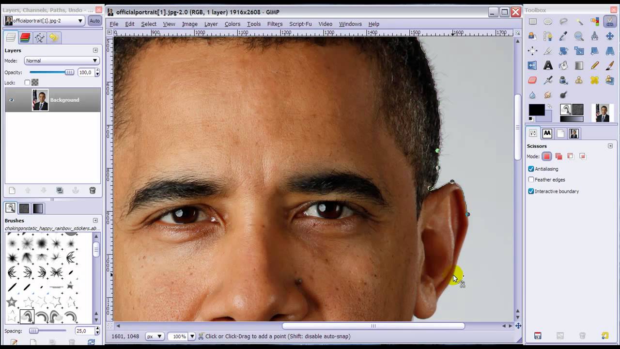 GIMP - Scissors Select Tool (Magnetic lasso Photoshop) - How to make a cut out/render