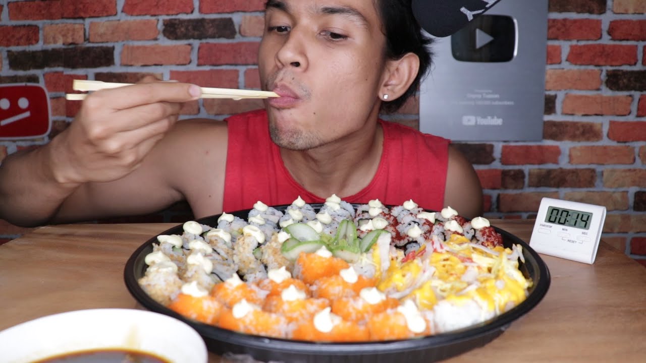 50pcs SUSHI MUKBANG CHALLENGE!!!