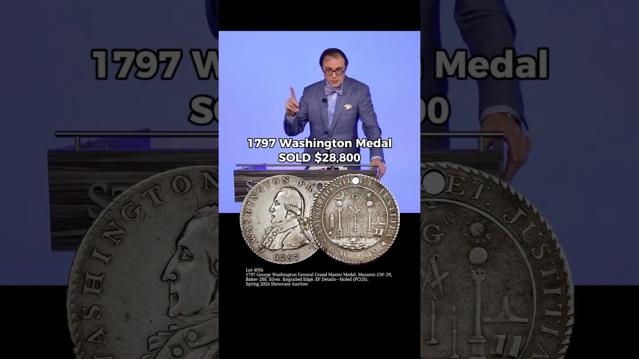 Rare George Washington Medal Sells For $28,000!!! #shorts