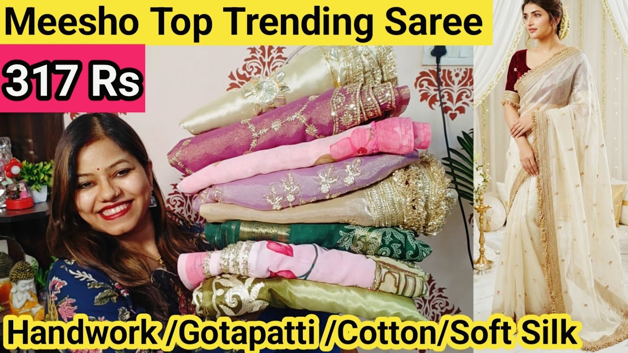 Meesho Saree Haul Top trending Saree/Handwork/Gotapatti Saree/Meesho Latest Designer साड़ी vatsavitri