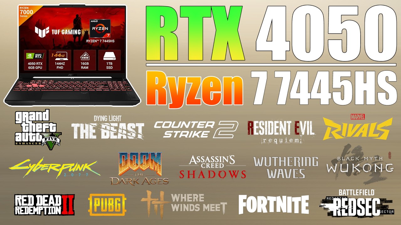 ASUS TUF A16 | RTX 4050 | Ryzen 7 7445HS | New 16 Games Tested