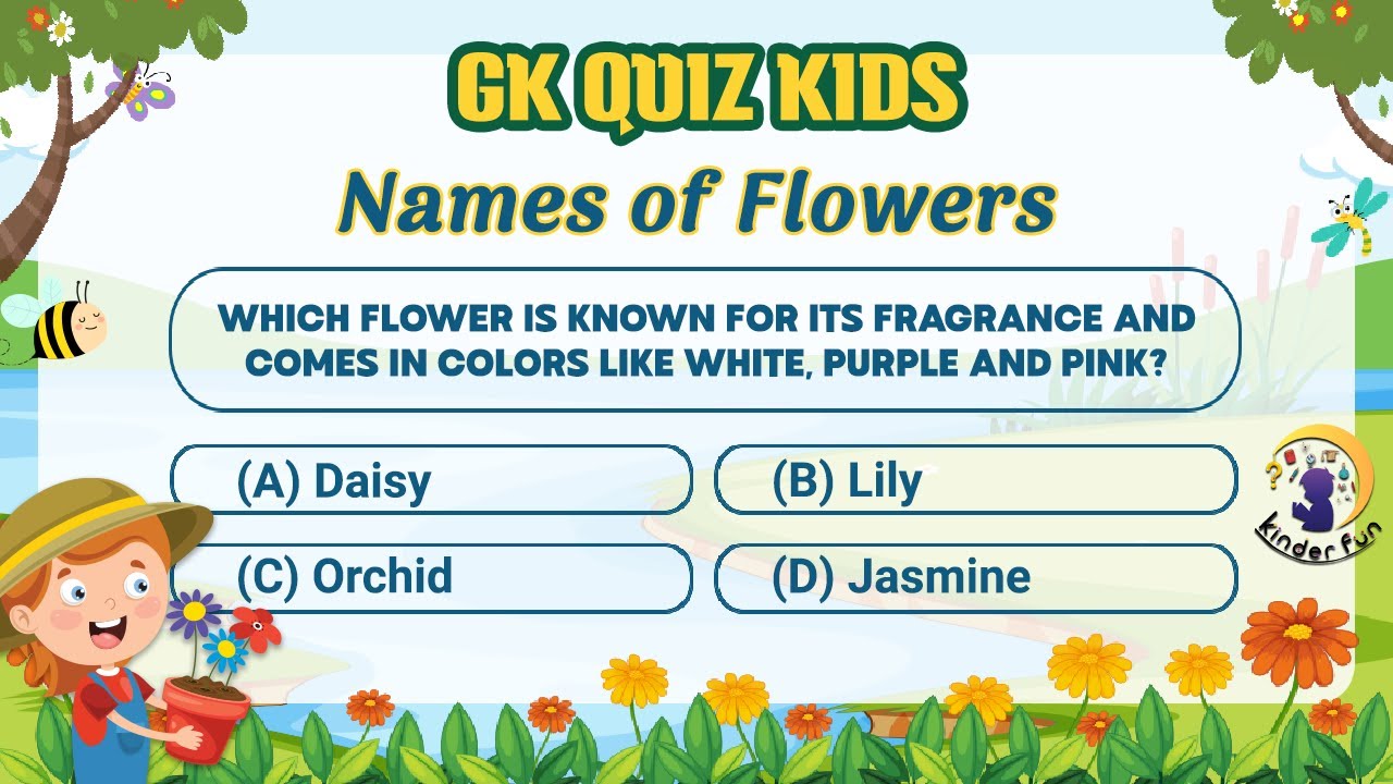 Names of Flowers | Flowers Quiz for Kids | Flowers | GK on Flower | Gk MCQS | GK For kids