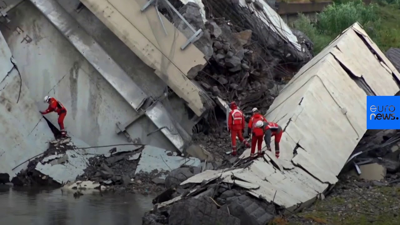 Motorway bridge collapses near Genoa, Italy