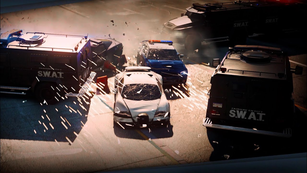 NFS Most Wanted | Police Chase Max Heat Level Escaped | Bugatti Veyron vs Police