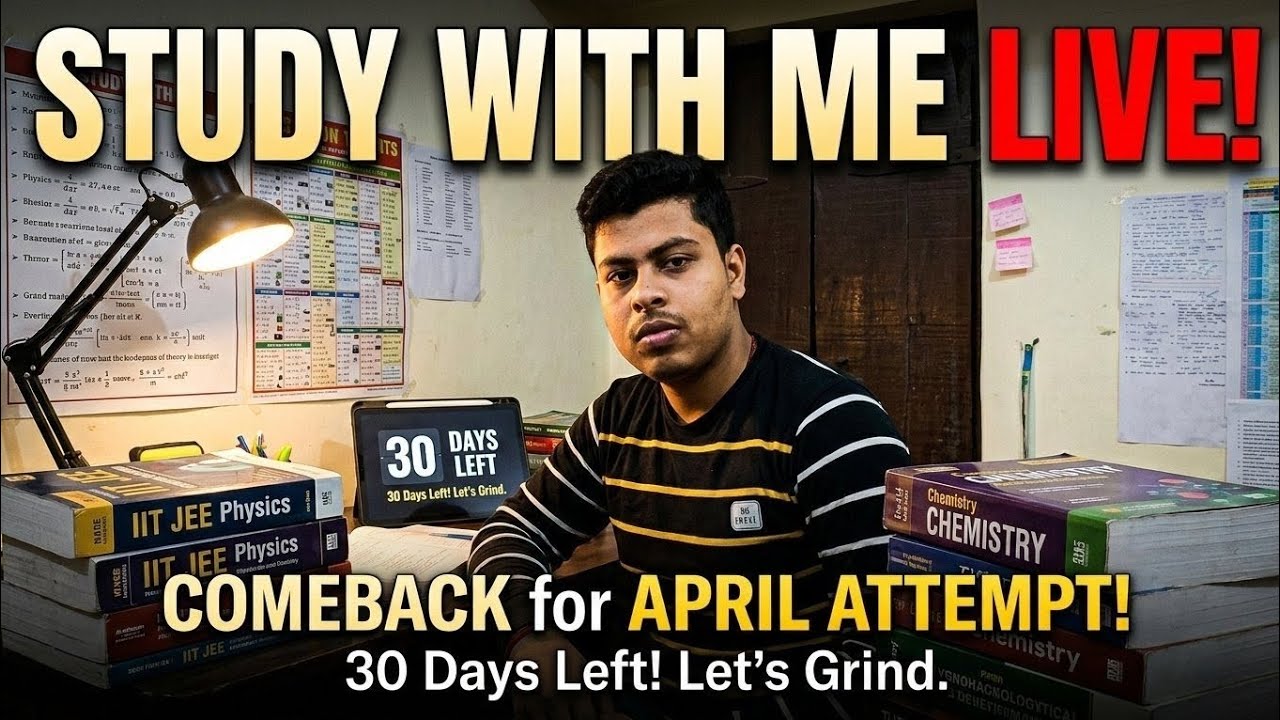 Study with me 30 days left for April Attempt 2026 #studywithwme #live #jee
