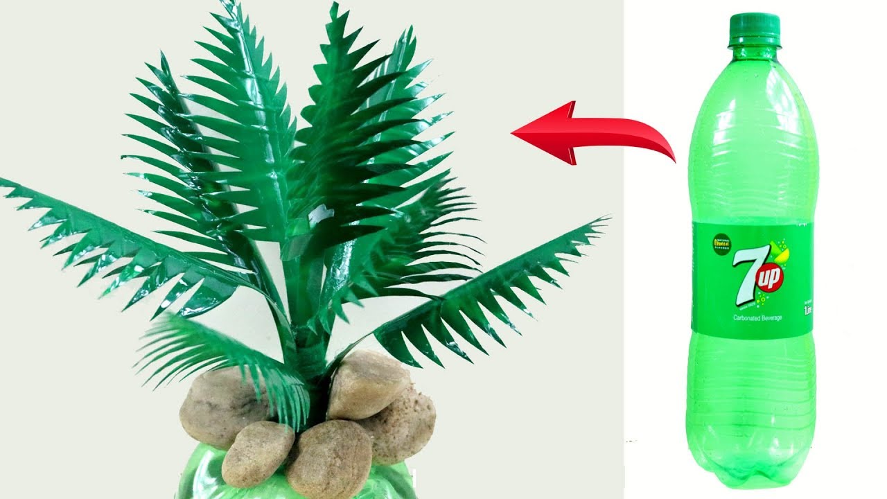 Make Coconut Tree Using Plastic Bottles || Bottle Crafts || প্লাস্টিকের বোতল রিসাইকেল করার উপায়