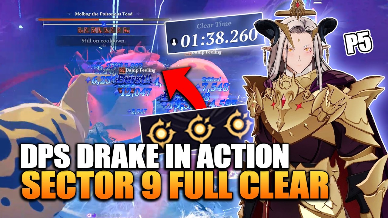Sector 9 - 3★ Clear with DPS Drake - No Merlin | The Seven Deadly Sins: Origin