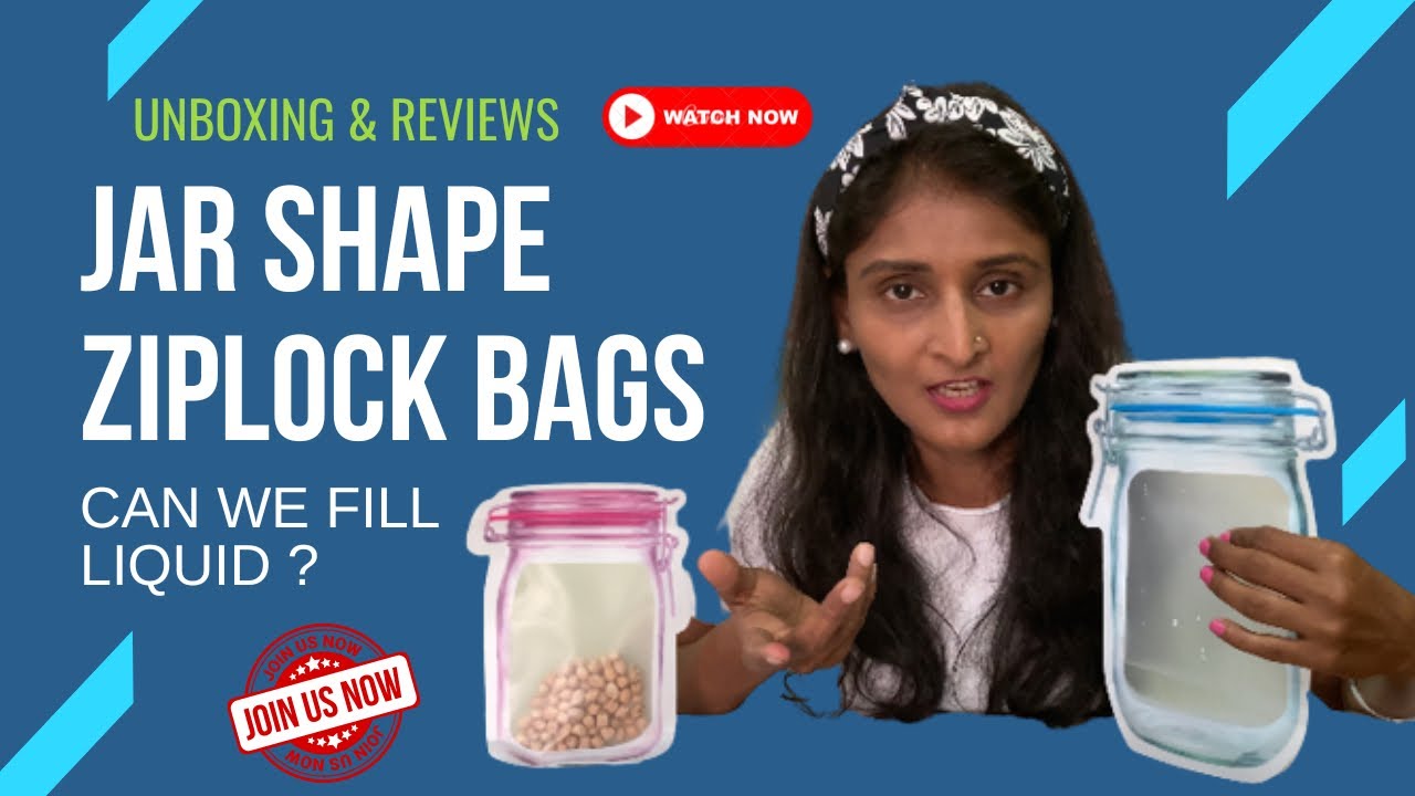 Jar Shape Ziplock Bags Storage I Jar Shaped Pouches with Zipper I Unboxing I Reviews