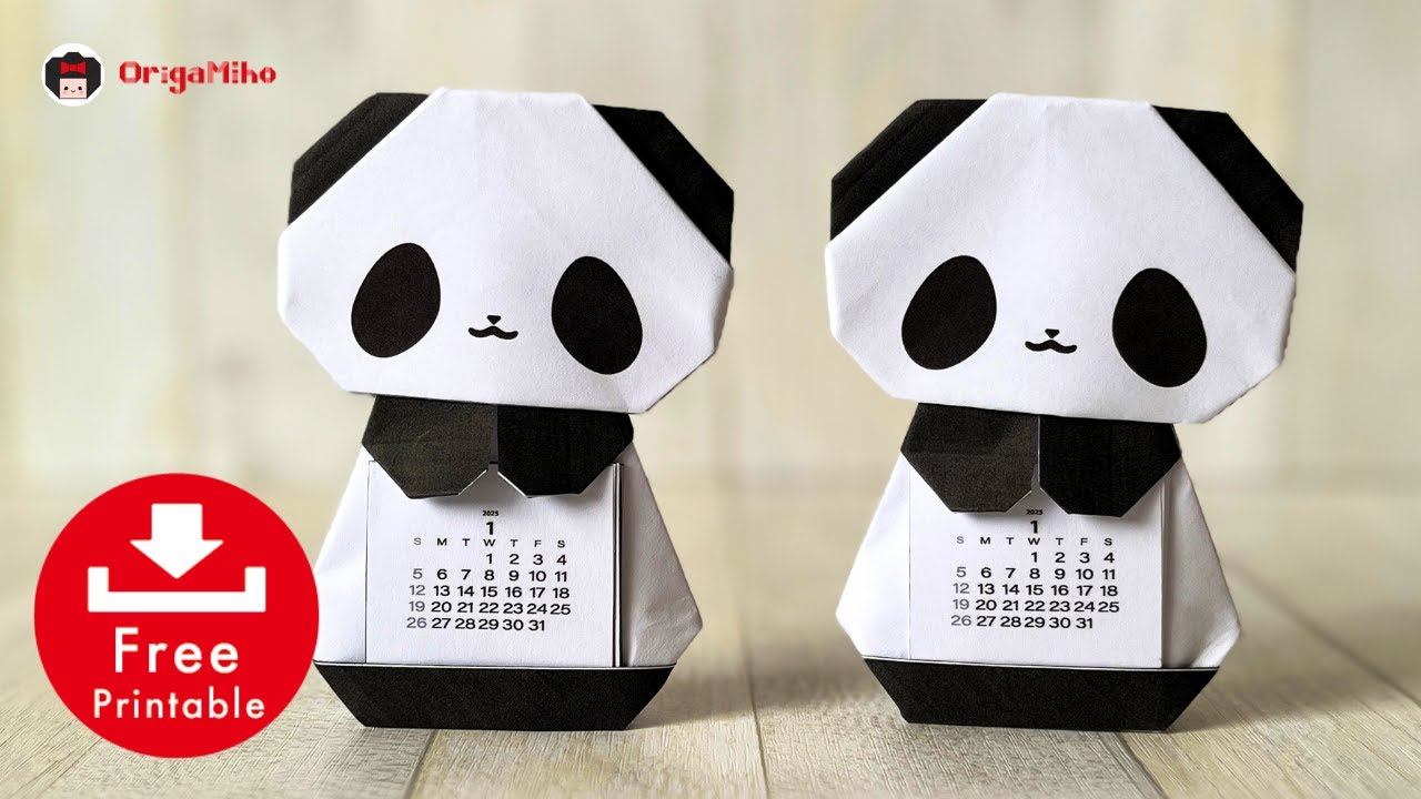 How to make an Origami Panda Desk Calendar for 2025: Easy & Printable Designs