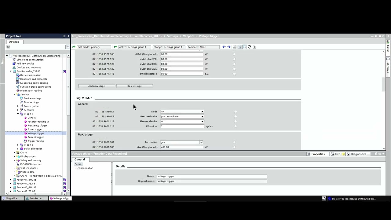 How to configure a distributed fault recording based on process bus