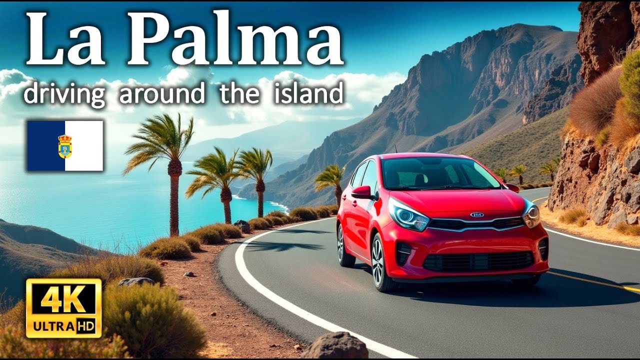 La Palma - Canary Island -  Three hours scenic driving around the island • 4K