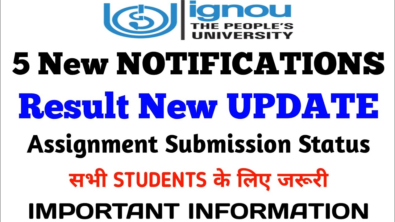 #ignou 5 New NOTIFICATIONS || New Updates @TIPSGURUEDUCATION  for all Students