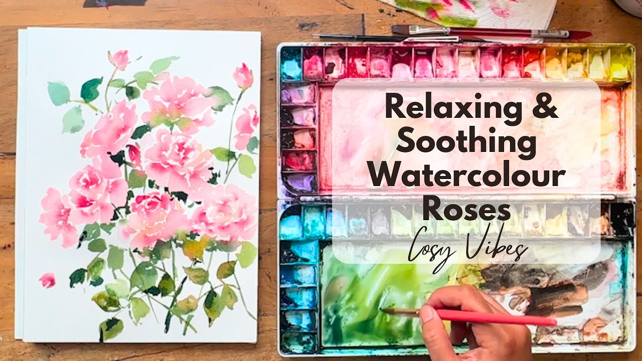 1 Hour of Cozy Watercolour Roses 🌹 Relax & Paint Along