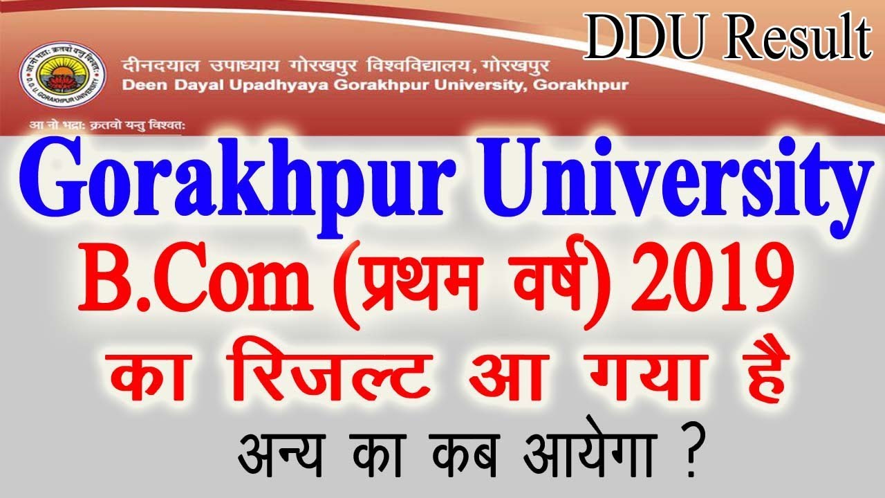 B.Com First Year Result 2019  | DDU University Result has been Declared