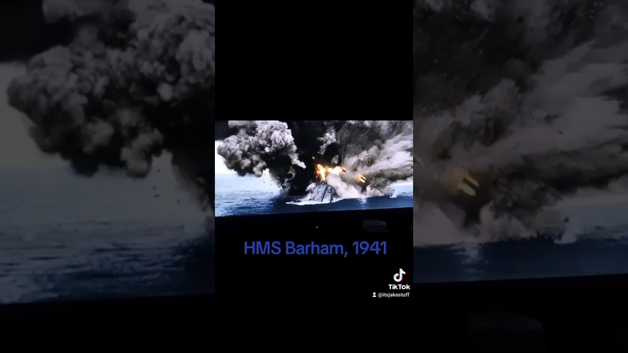Massive explosion. WW2 ship -HMS Barham,1941. Real footage, not a game! #explosion #ww2 #war #foryou