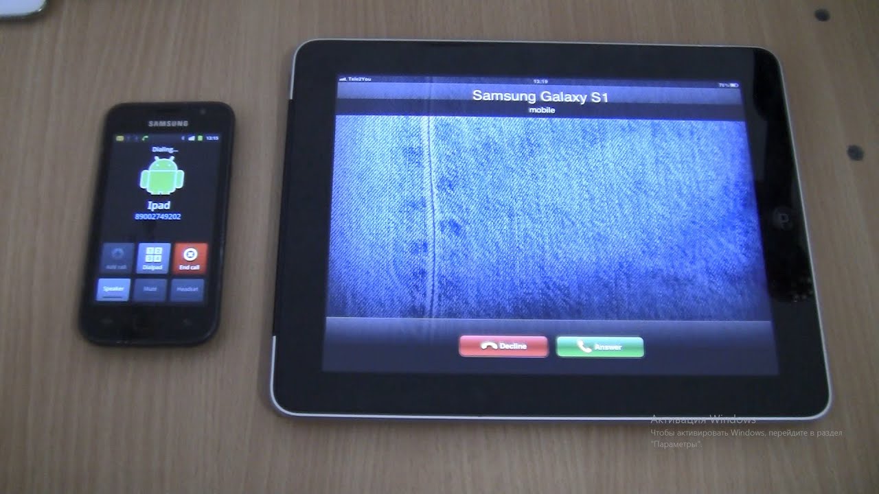 Incoming call & Outgoing call at the Same Time Samsung Galaxy S1+ipad