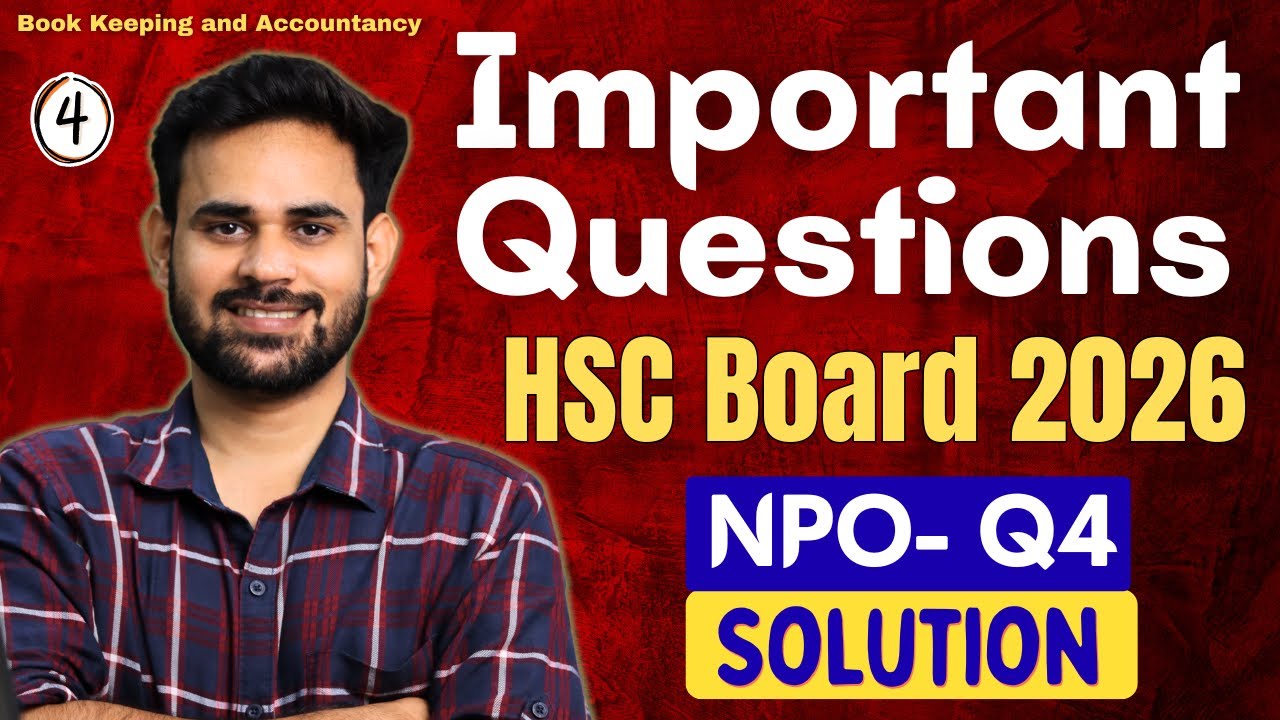 Class 12 Accounts NPO Important Questions | HSC Maharashtra Board 2026