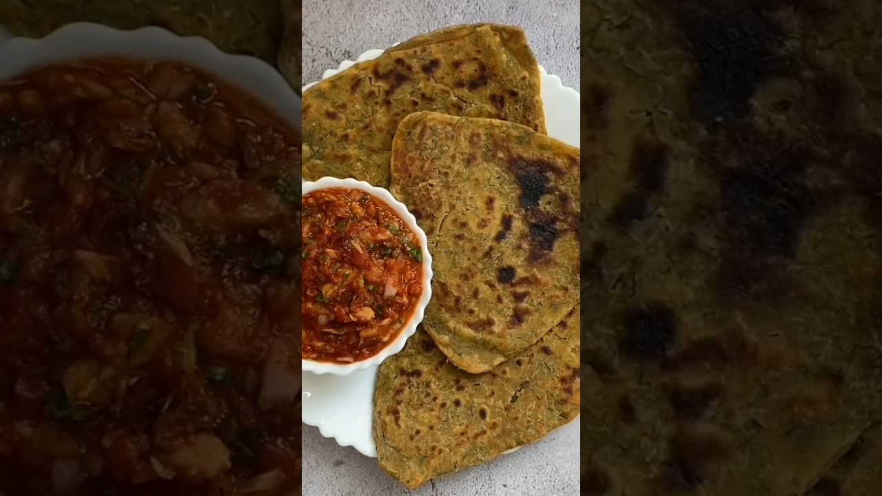 सोया साग का पराठा।Dill Leaves Paratha | Green Soya Paratha#shorts