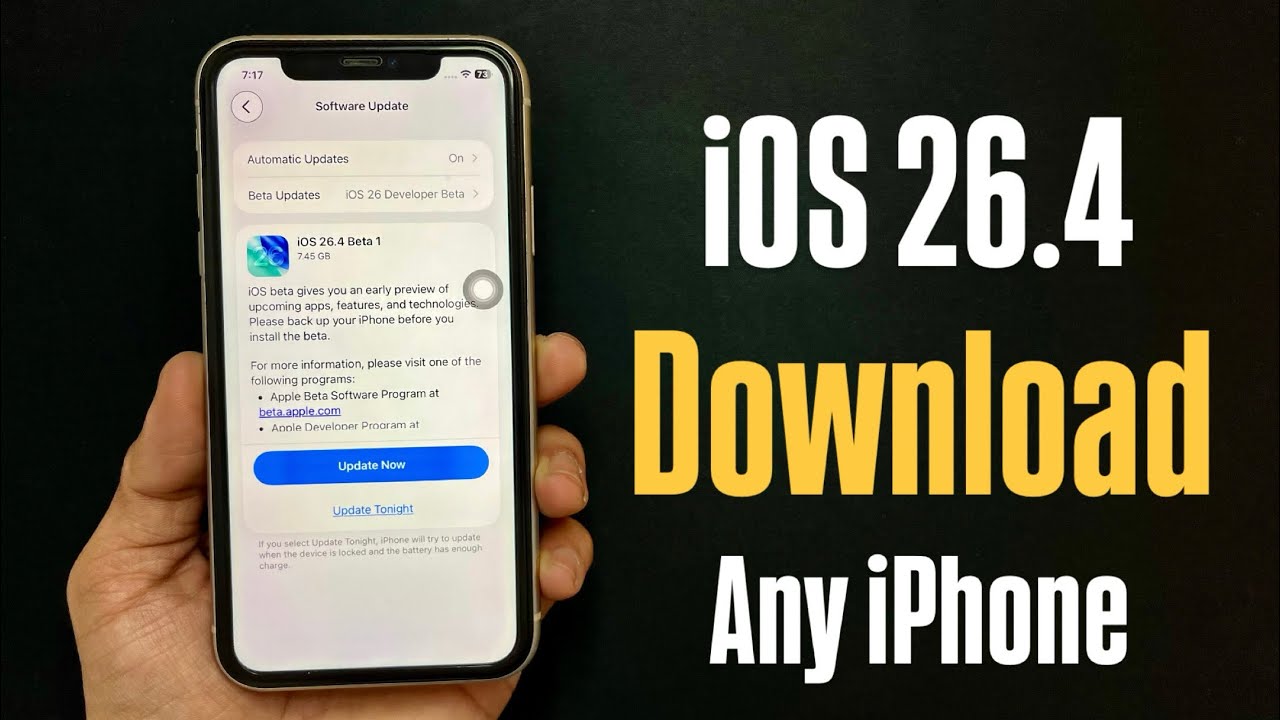 iOS 26.4 Beta 1 Download - How to Install iOS 26.4 Beta 1 in any iPhone