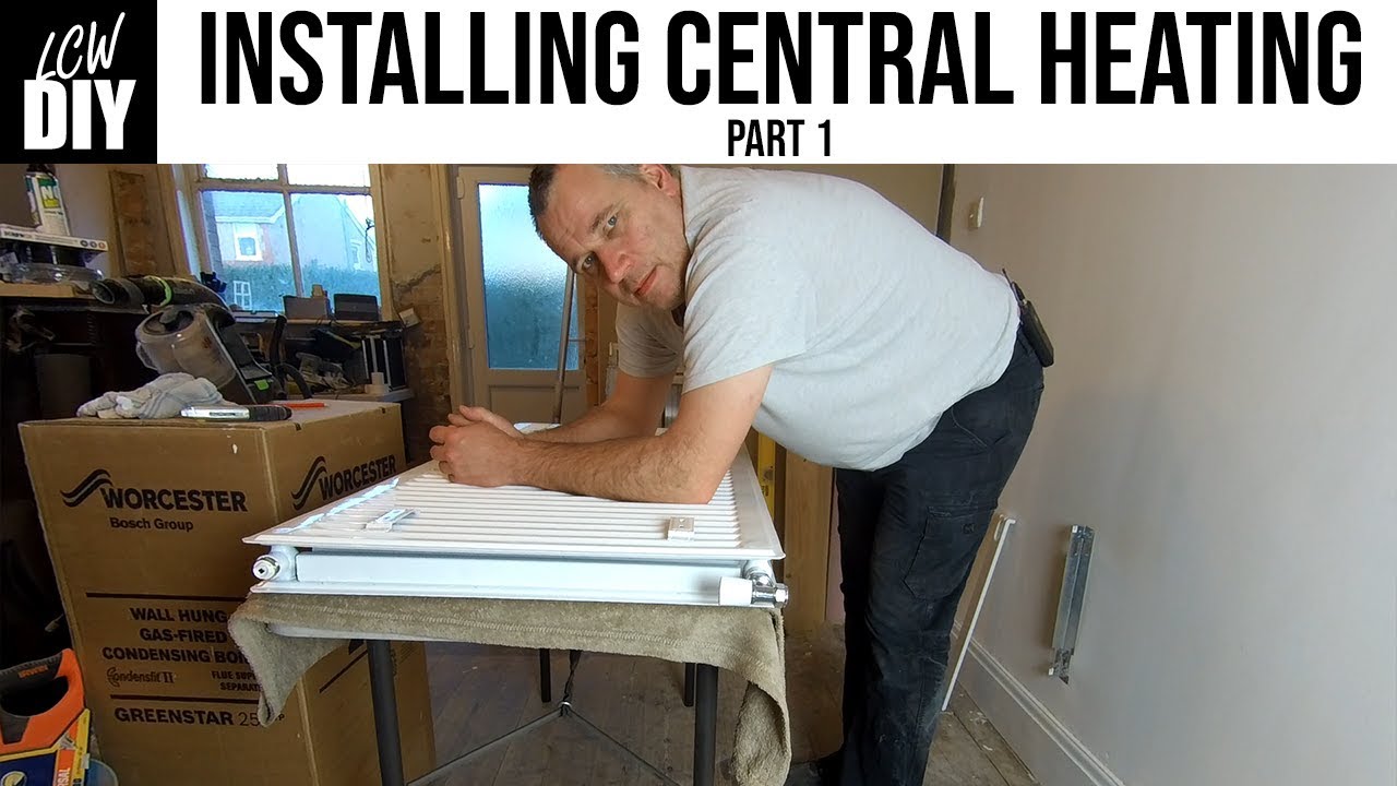 How to Install Central Heating System. part 1 - Hanging the first radiator- DIY Vlog #10