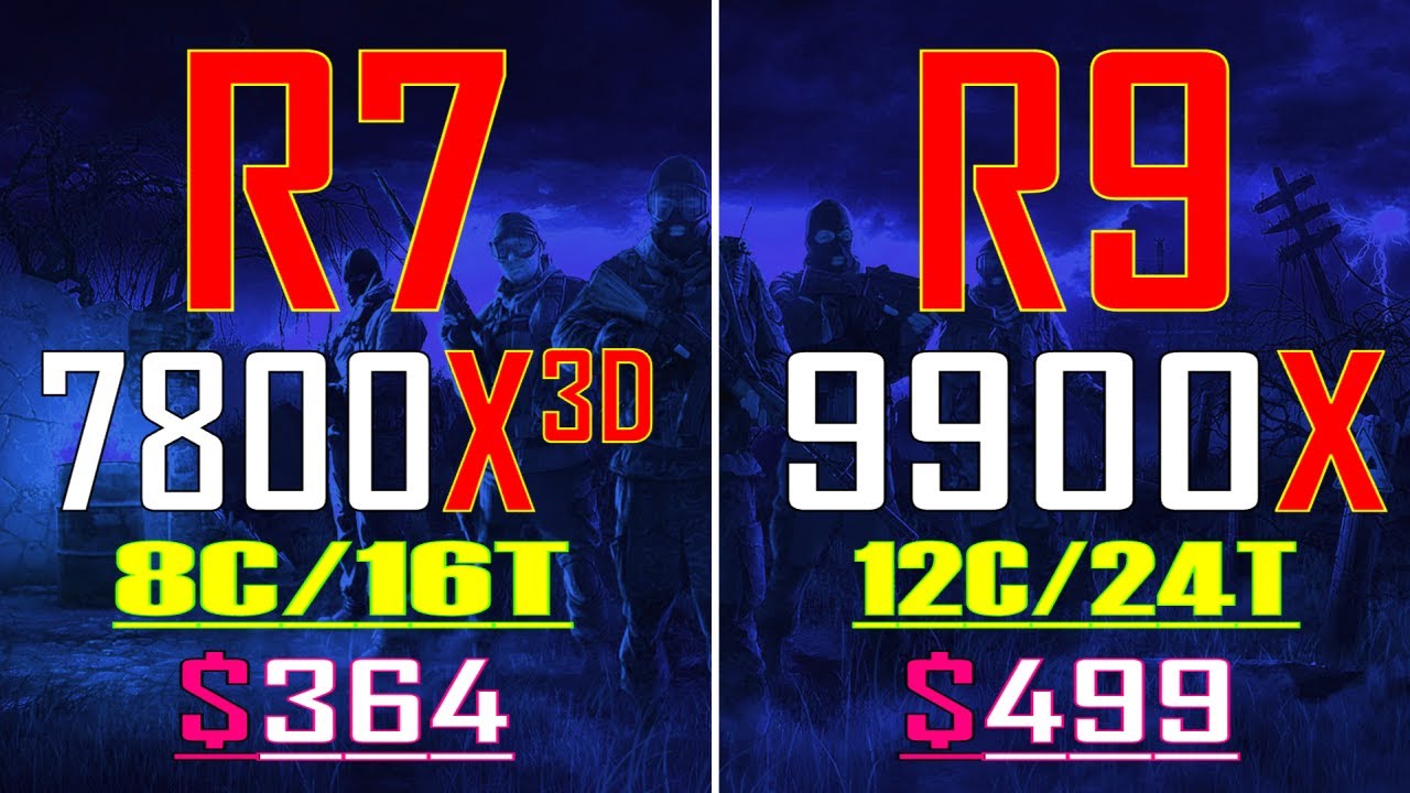RYZEN 7 7800X3D vs RYZEN 9 9900X || PC GAMES BENCHMARK TEST ||