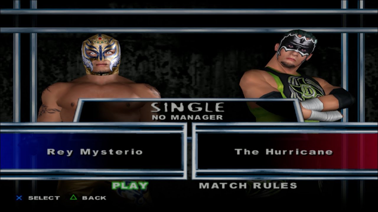 WWE SmackDown! Here Comes the Pain - Rey Mysterio VS The Hurricane (Gameplay PS2)