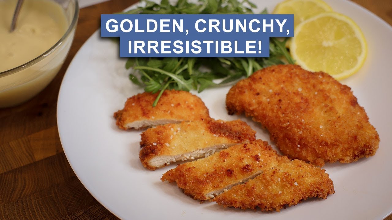 Crispy Chicken Schnitzel with Honey Mustard Sauce!