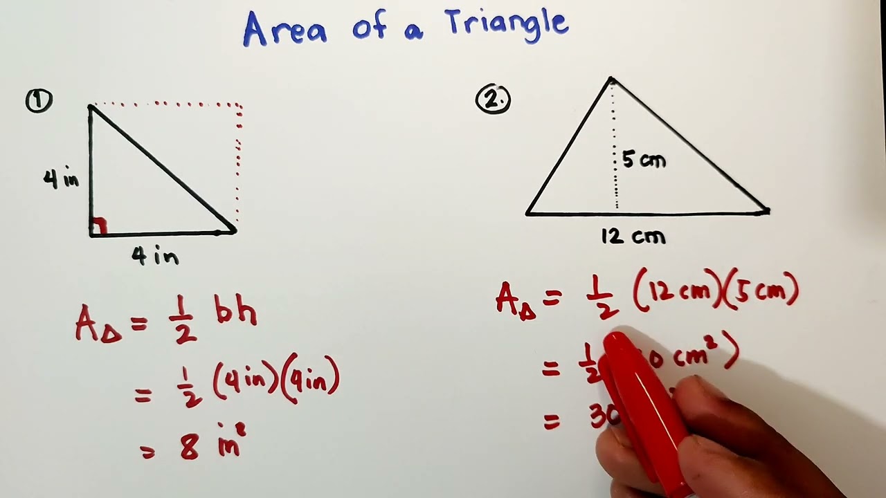 Area of a Triangle - 3 different samples Including Heron's Formula
