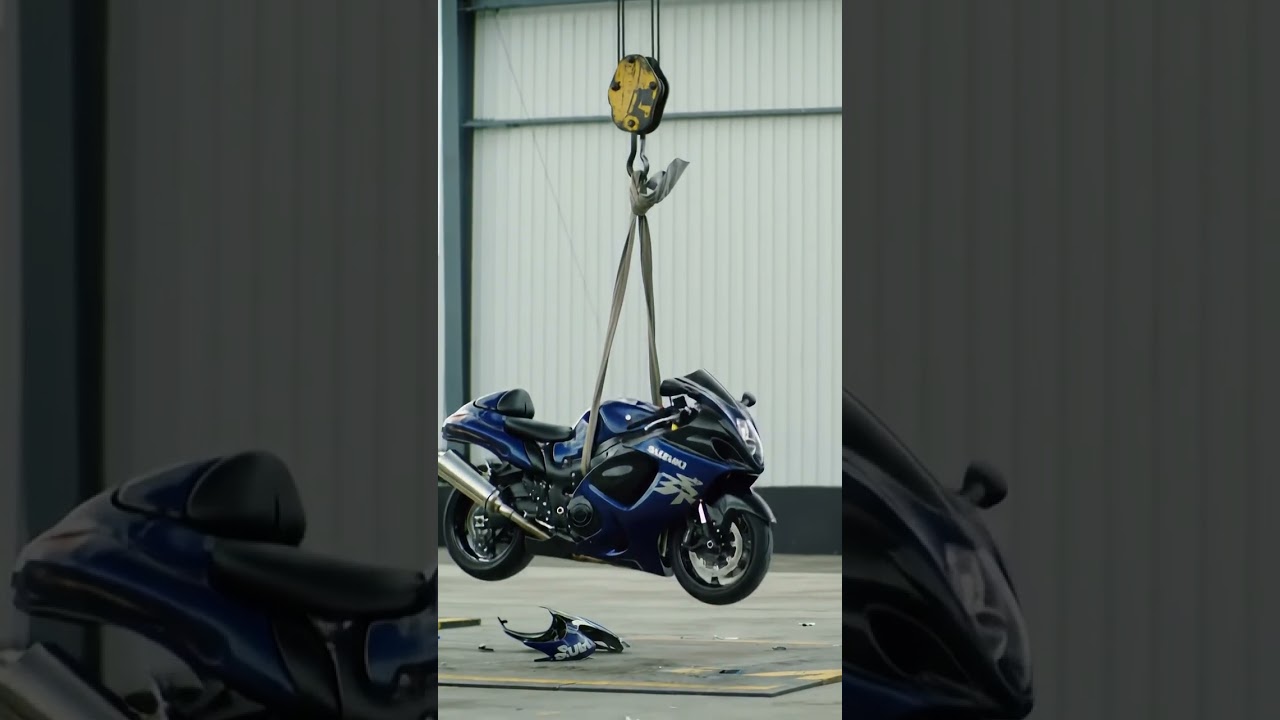 Hayabusa crash test 😲. #hayabusa #crash #shorts #bike